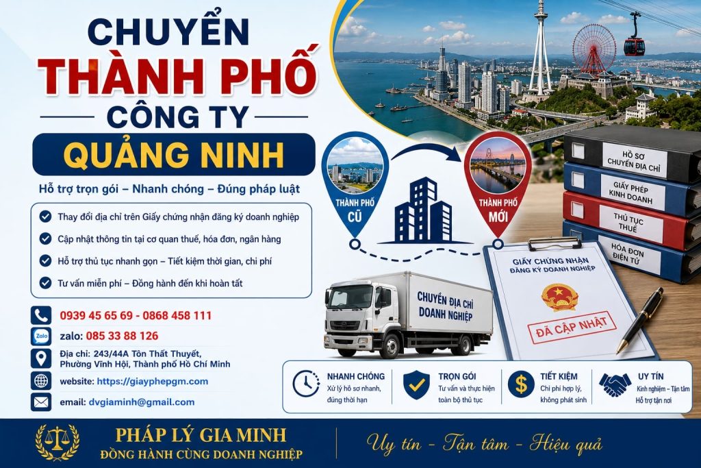 Chuyển thành phố công ty Quảng Ninh