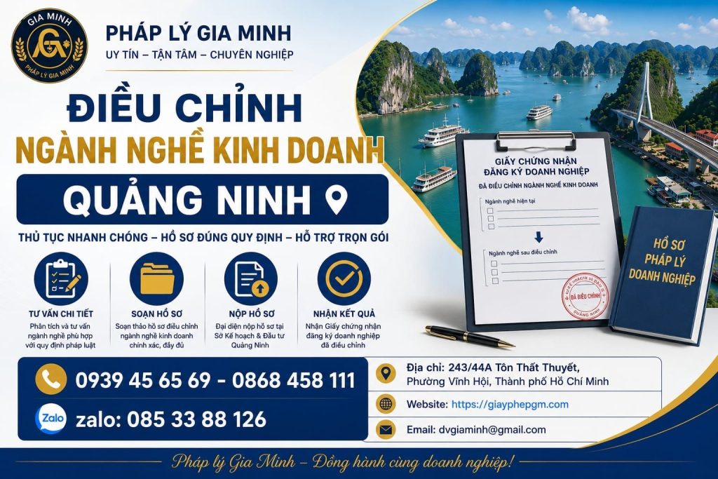 Điều chỉnh ngành nghề kinh doanh Quảng Ninh