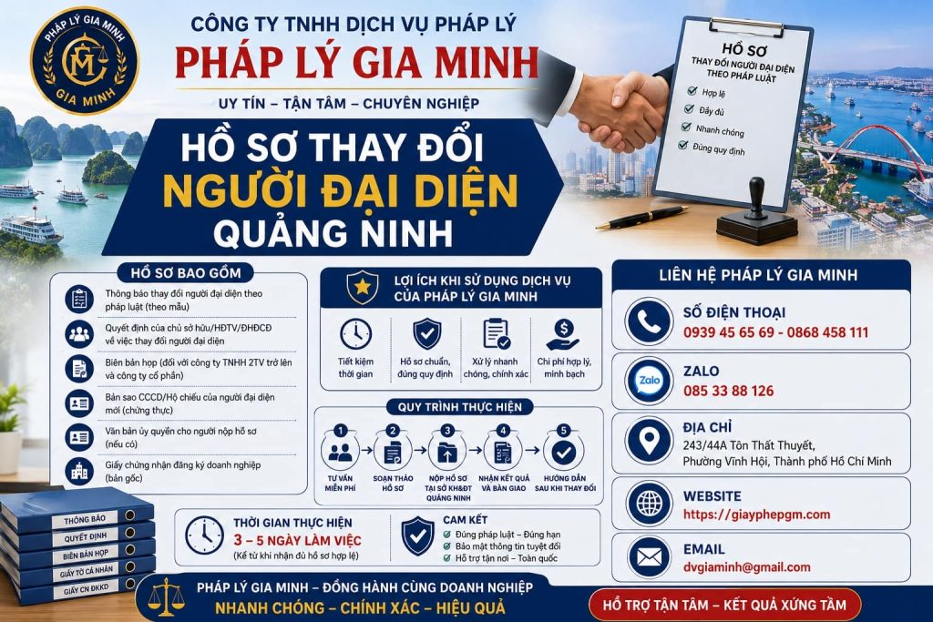 Hồ sơ thay đổi người đại diện Quảng Ninh