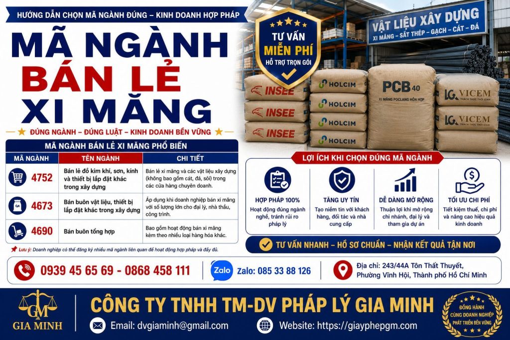 Mã ngành bán lẻ xi măng mới nhất – Cách đăng ký và lưu ý 1 Mã Ngành Bán Lẻ Xi Măng