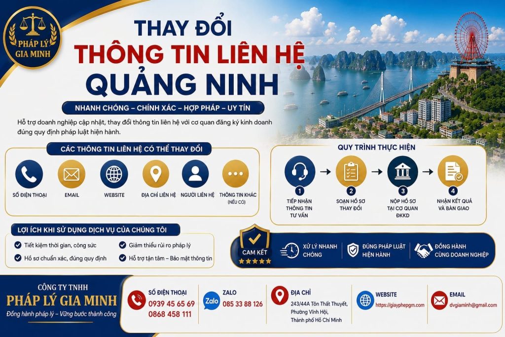 Thay đổi thông tin liên hệ Quảng Ninh
