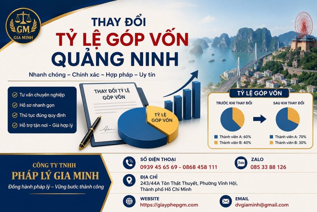 Thay đổi tỷ lệ góp vốn Quảng Ninh