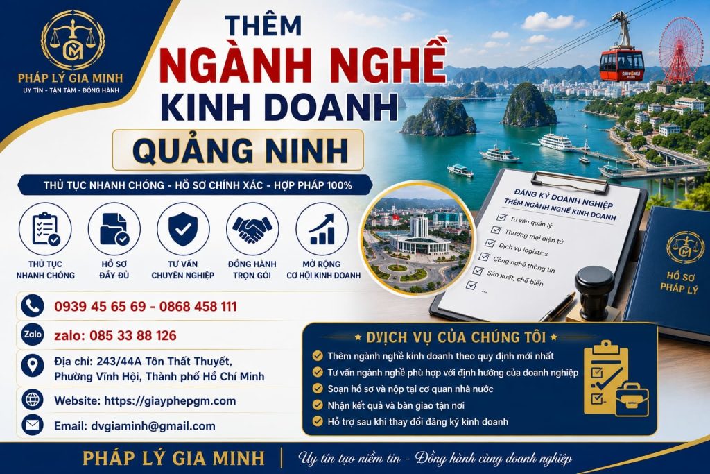 Thêm ngành nghề kinh doanh Quảng Ninh