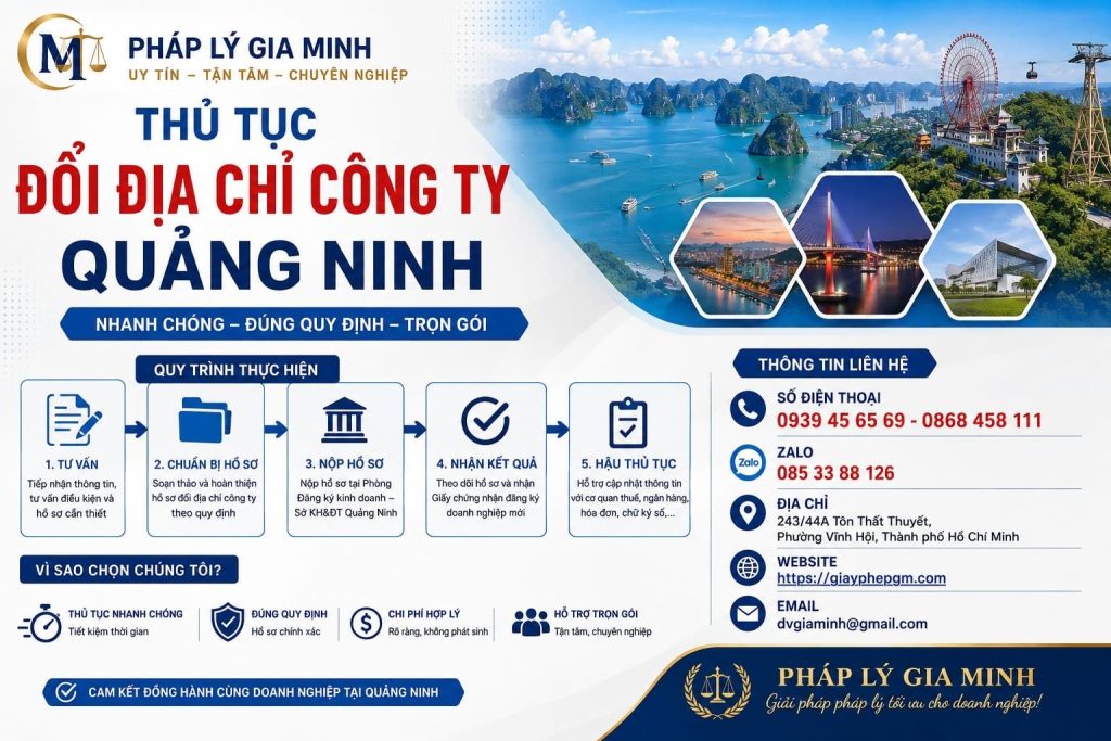 Thủ tục đổi địa chỉ công ty Quảng Ninh