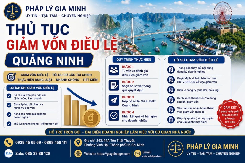 Thủ tục giảm vốn điều lệ Quảng Ninh