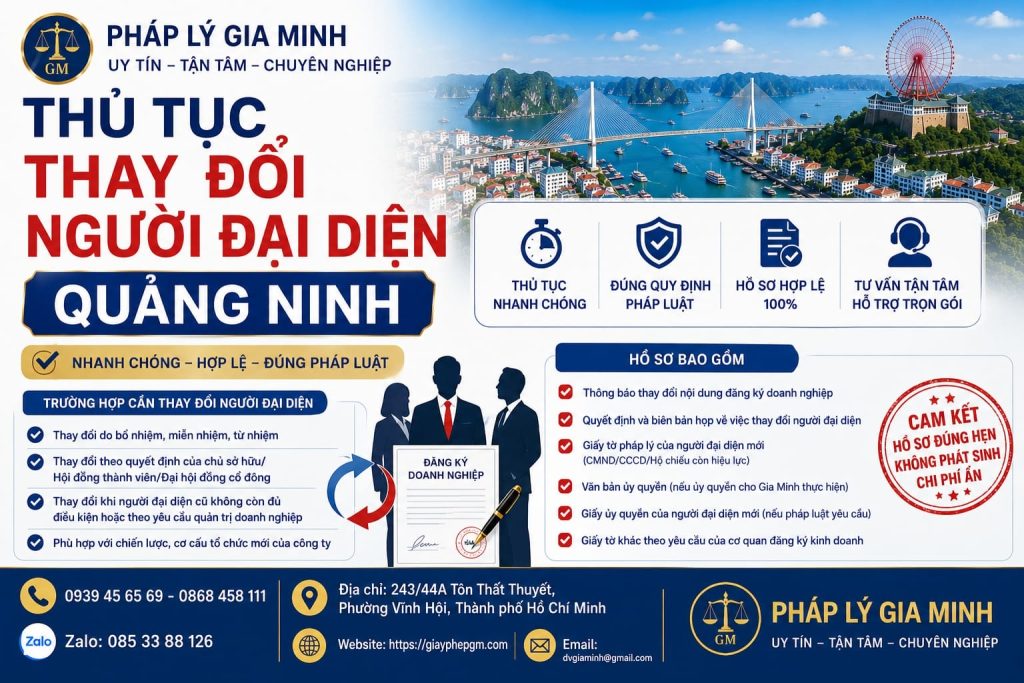 Thủ tục thay đổi người đại diện Quảng Ninh chi tiết và cập nhật mới nhất 1 Thủ tục thay đổi người đại diện Quảng Ninh