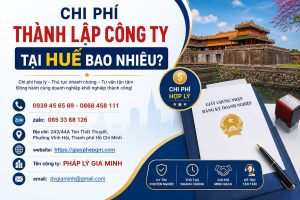 Chi phí thành lập công ty tại Huế bao nhiêu