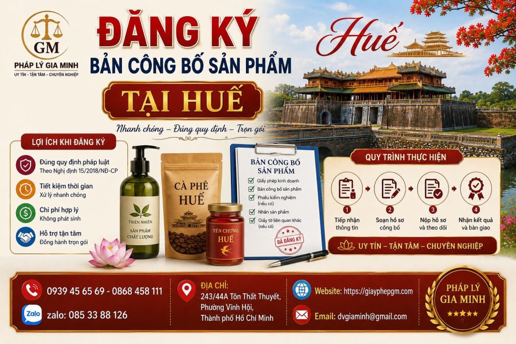 Đăng ký bản công bố sản phẩm tại Huế
