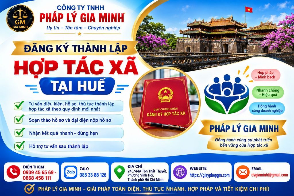 Đăng ký thành lập hợp tác xã tại Huế đúng trình tự, hạn chế sai sót 1 Đăng ký thành lập hợp tác xã tại Huế