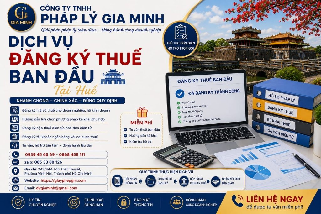 Dịch vụ đăng ký thuế ban đầu tại Huế: Hoàn thiện nền tảng trước khi doanh nghiệp vận hành 1 Dịch vụ đăng ký thuế ban đầu tại Huế