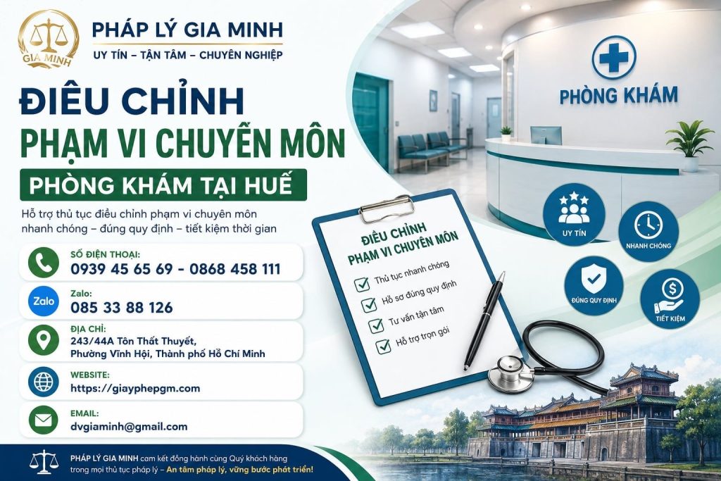 Điều chỉnh phạm vi chuyên môn phòng khám tại Huế