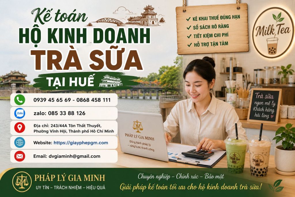 Kế toán hộ kinh doanh trà sữa tại Huế