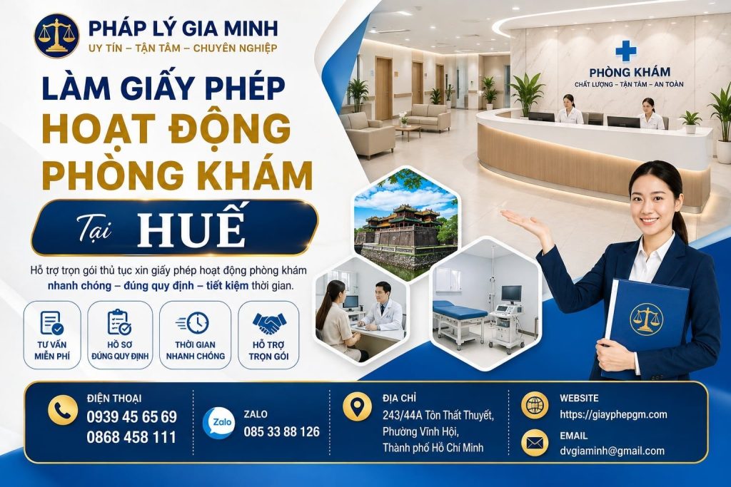 Làm giấy phép hoạt động phòng khám tại Huế đầy đủ từ hồ sơ đến thẩm định 1 Làm giấy phép hoạt động phòng khám tại Huế