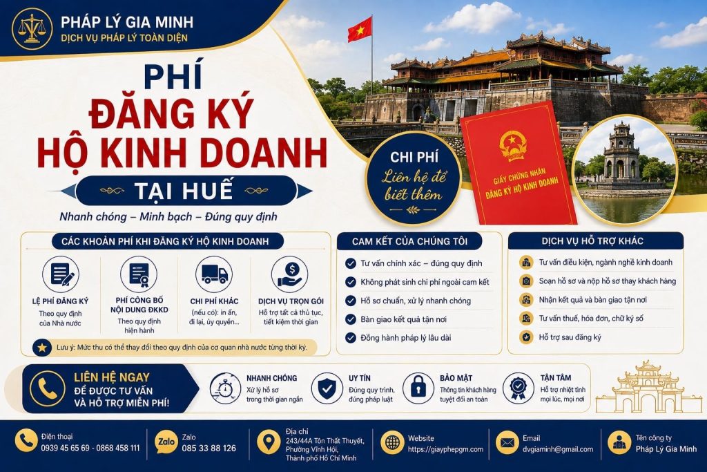 Phí đăng ký hộ kinh doanh tại Huế
