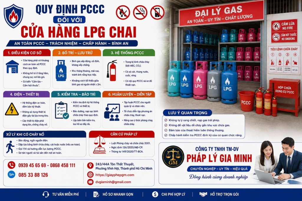 Quy định PCCC đối với cửa hàng LPG chai