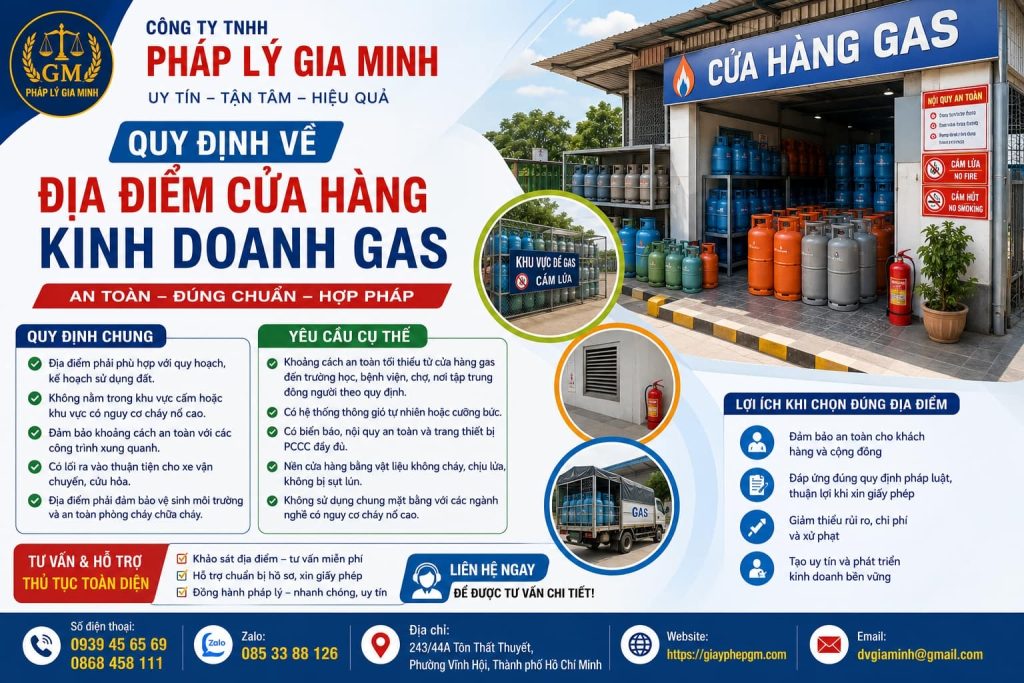 Quy định về địa điểm cửa hàng kinh doanh gas