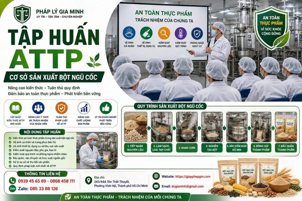 Tập huấn ATTP cơ sở sản xuất bột ngũ cốc