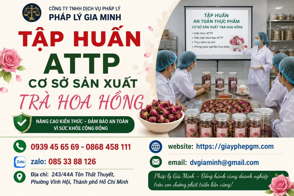 Tập huấn ATTP cơ sở sản xuất trà hoa hồng