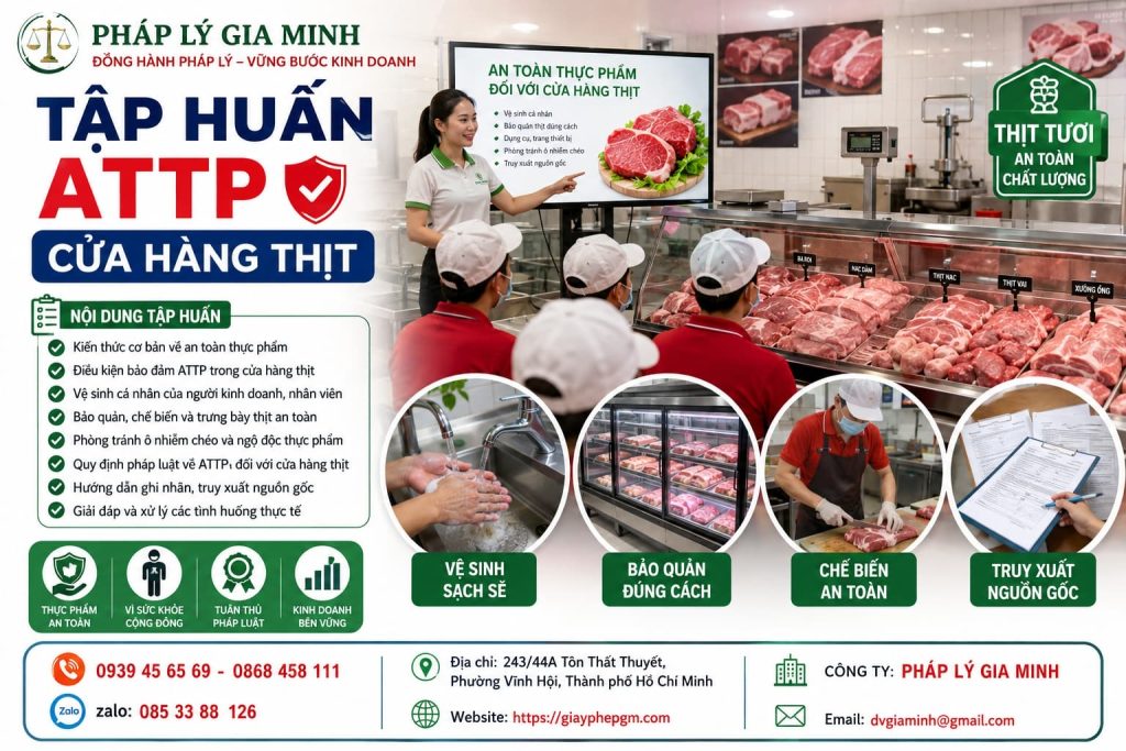 Tập huấn ATTP cửa hàng thịt – Kiểm soát độ tươi, nhiệt độ và vệ sinh khu sơ chế 1 Tập huấn ATTP cửa hàng thịt