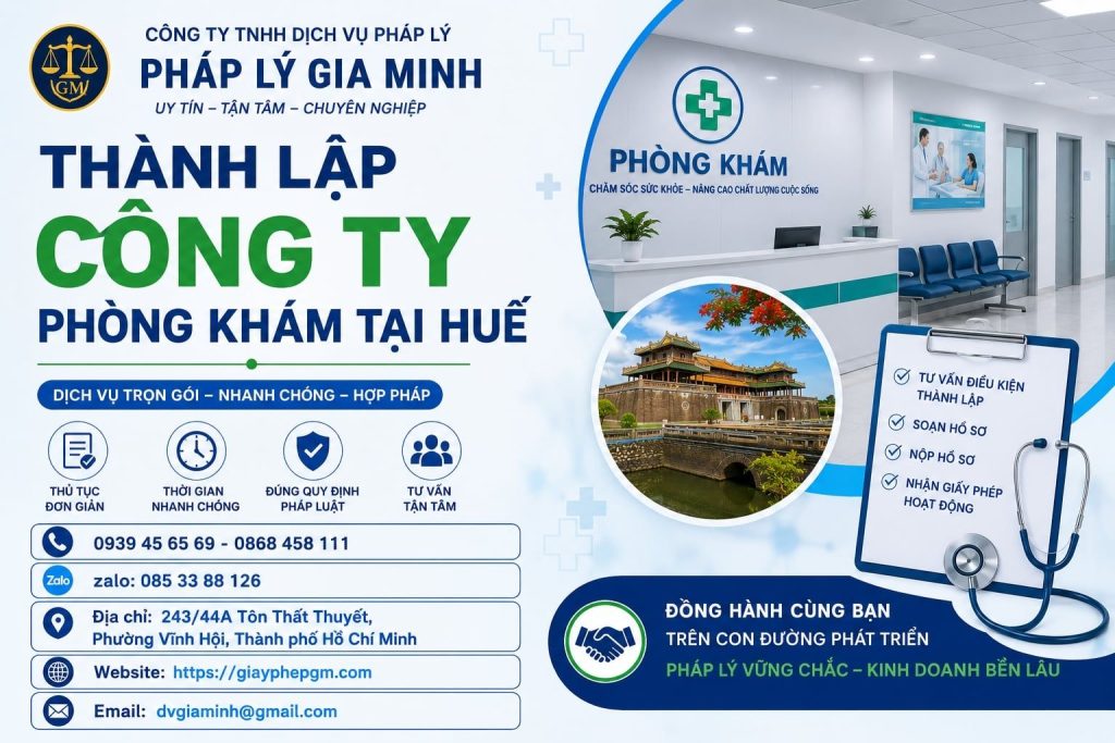 Thành lập công ty phòng khám tại Huế – Bản đồ điều kiện từ doanh nghiệp đến giấy phép hoạt động 1 Thành lập công ty phòng khám tại Huế