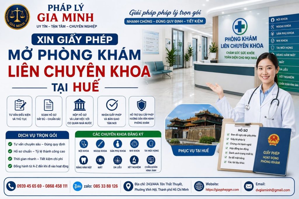 Xin giấy phép mở phòng khám liên chuyên khoa tại Huế đầy đủ từ hồ sơ đến quy trình 1 Xin giấy phép mở phòng khám liên chuyên khoa tại Huế