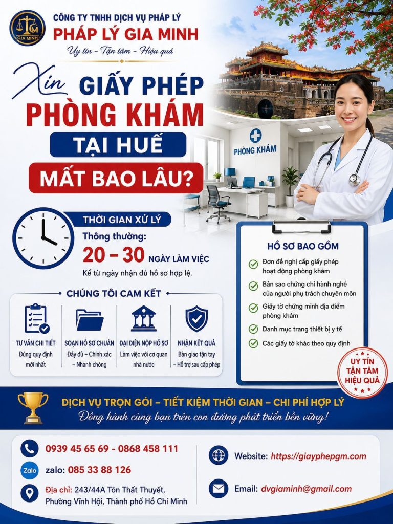 Xin giấy phép phòng khám tại Huế mất bao lâu