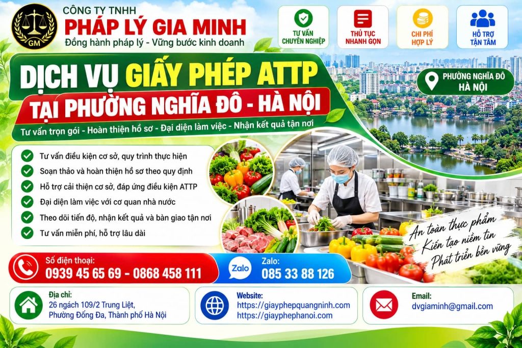 Dịch vụ giấy phép ATTP tại phường Nghĩa Đô Hà Nội 1 Dịch vụ giấy phép ATTP tại phường Nghĩa Đô Hà Nội
