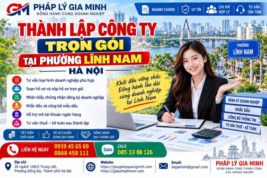 Thành lập công ty trọn gói tại phường Lĩnh Nam Hà Nội